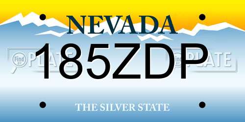 185ZDP Nevada License Plate