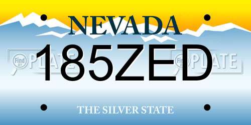 185ZED Nevada License Plate