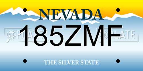 185ZMF Nevada License Plate