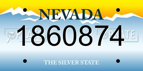 1860874 Nevada License Plate