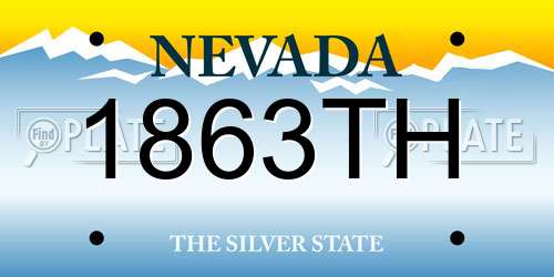 1863TH Nevada License Plate