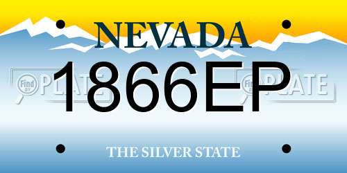 1866EP Nevada License Plate
