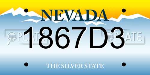 1867D3 Nevada License Plate