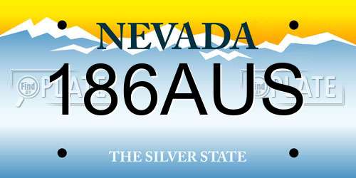 186AUS Nevada License Plate