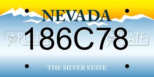 186C78 Nevada License Plate