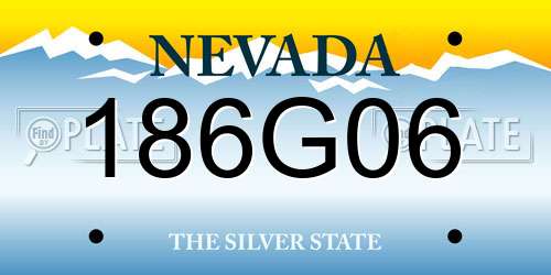 186G06 Nevada License Plate