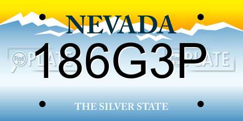 186G3P Nevada License Plate