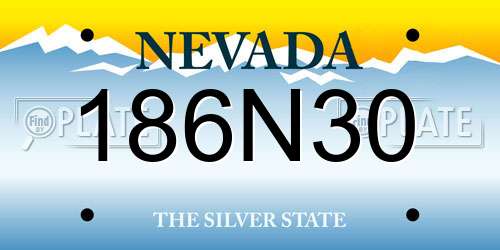 186N30 Nevada License Plate