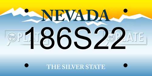 186S22 Nevada License Plate