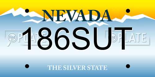 186SUT Nevada License Plate