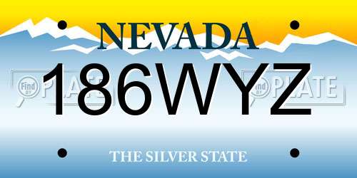 186WYZ Nevada License Plate