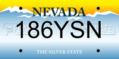 186YSN Nevada License Plate