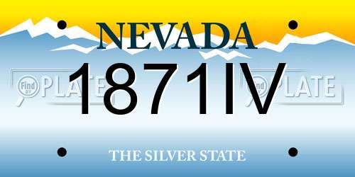 1871IV Nevada License Plate