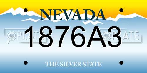 1876A3 Nevada License Plate