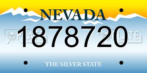 1878720 Nevada License Plate