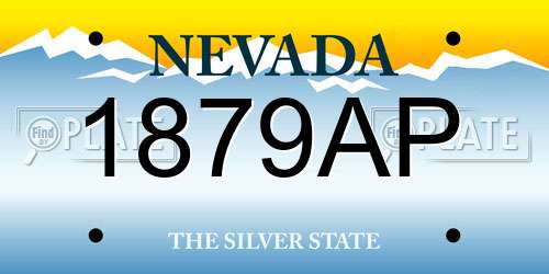 1879AP Nevada License Plate