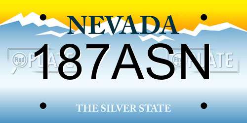 187ASN Nevada License Plate