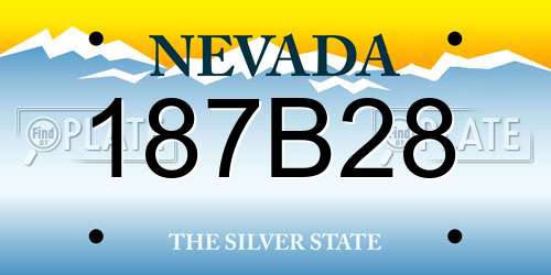 187B28 Nevada License Plate