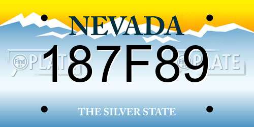187F89 Nevada License Plate
