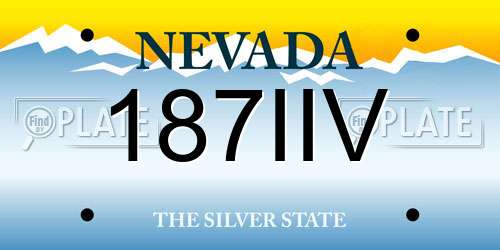 187IIV Nevada License Plate