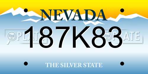 187K83 Nevada License Plate
