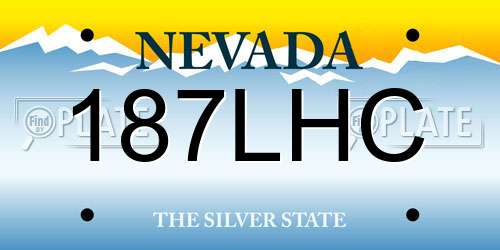 187LHC Nevada License Plate