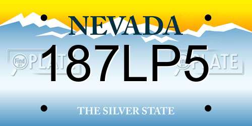 187LP5 Nevada License Plate