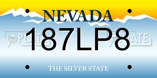 187LP8 Nevada License Plate