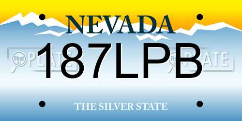 187LPB Nevada License Plate