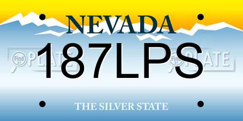 187LPS Nevada License Plate