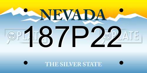 187P22 Nevada License Plate