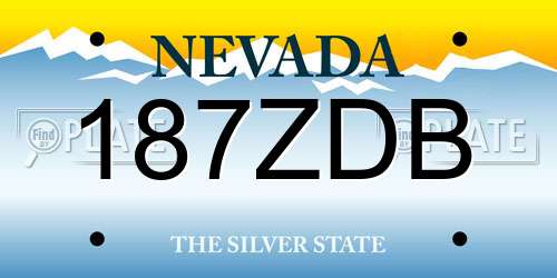 187ZDB Nevada License Plate