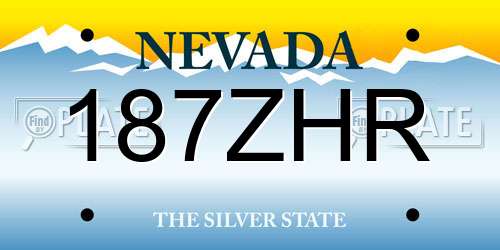 187ZHR Nevada License Plate