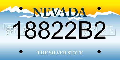 18822B2 Nevada License Plate