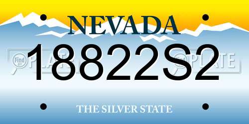 18822S2 Nevada License Plate