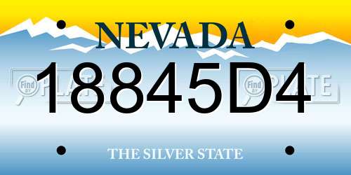 18845D4 Nevada License Plate