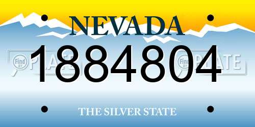 1884804 Nevada License Plate