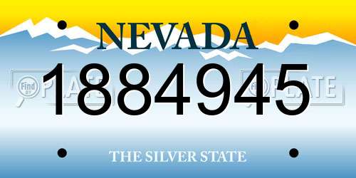 1884945 Nevada License Plate