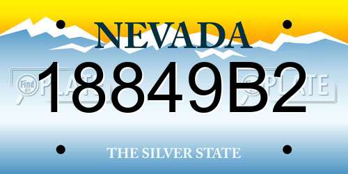18849B2 Nevada License Plate