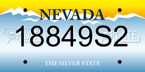 18849S2 Nevada License Plate