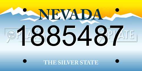 1885487 Nevada License Plate