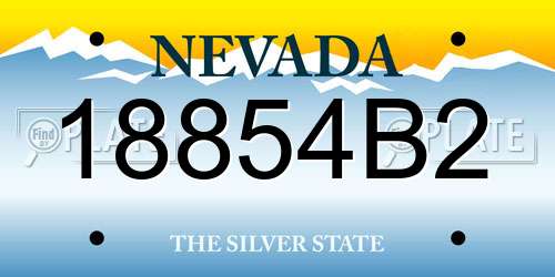 18854B2 Nevada License Plate