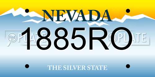 1885RO Nevada License Plate