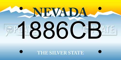 1886CB Nevada License Plate