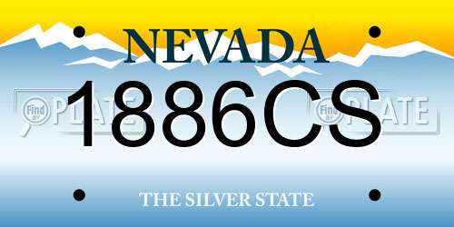 1886CS Nevada License Plate
