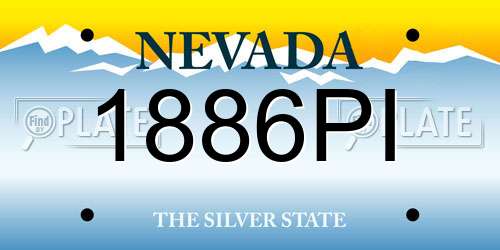1886PI Nevada License Plate