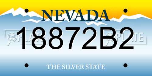 18872B2 Nevada License Plate