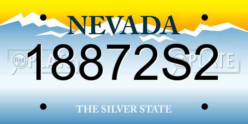18872S2 Nevada License Plate
