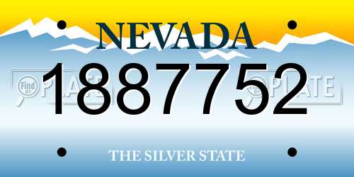 1887752 Nevada License Plate