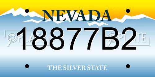 18877B2 Nevada License Plate